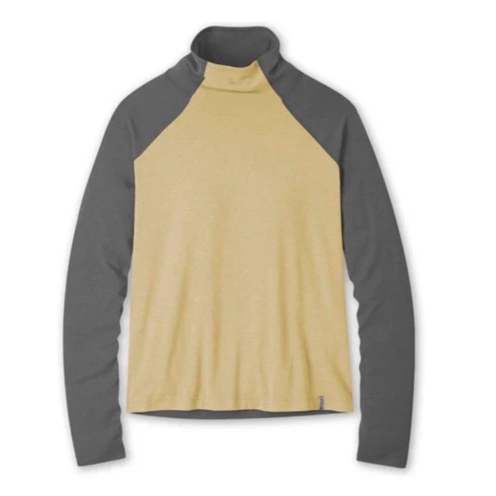 Stio Women’s Tipton Tech Turtleneck in Faded Oak/Boundary Black size L